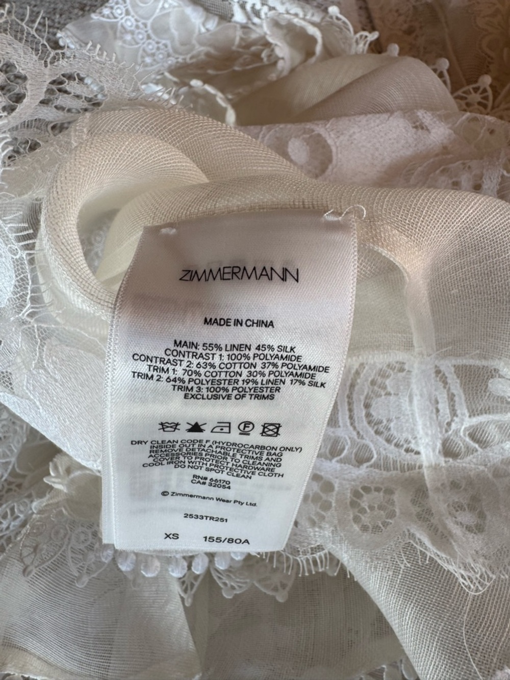 Zimmermann Crush Lace-Trimmed White Ruffle Linen-Silk High-neck Top - Picture 9 of 9